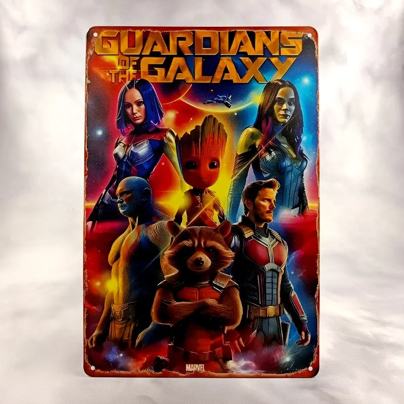 Plaque Métal Vintage Flipper et Gaming GUARDIANS of the GALAXY (les Gardiens de la Galaxie)