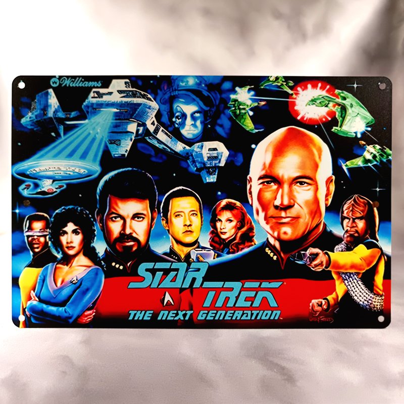 Plaque Métal Vintage Flipper STAR TREK Backglass Williams