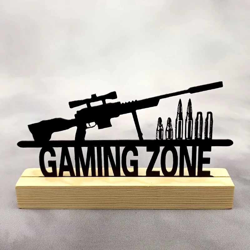 Déco métal sur socle -Gaming- SNIPER «GAMING ZONE»