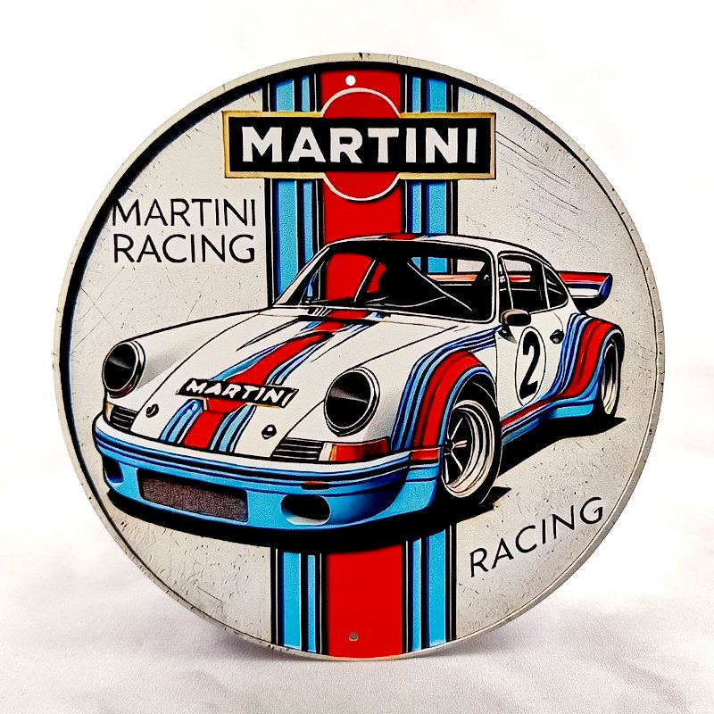 Plaque Métal Vintage Bar & Pub MARTINI RACING Porsche