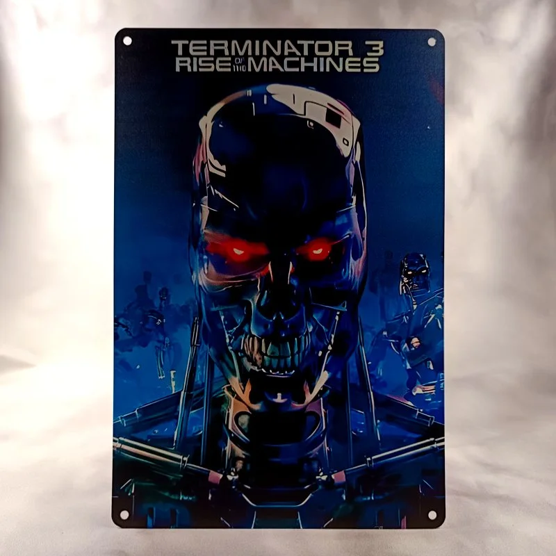 Plaque Métal Vintage Flipper Gaming TERMINATOR 3 Rise Of The Machines