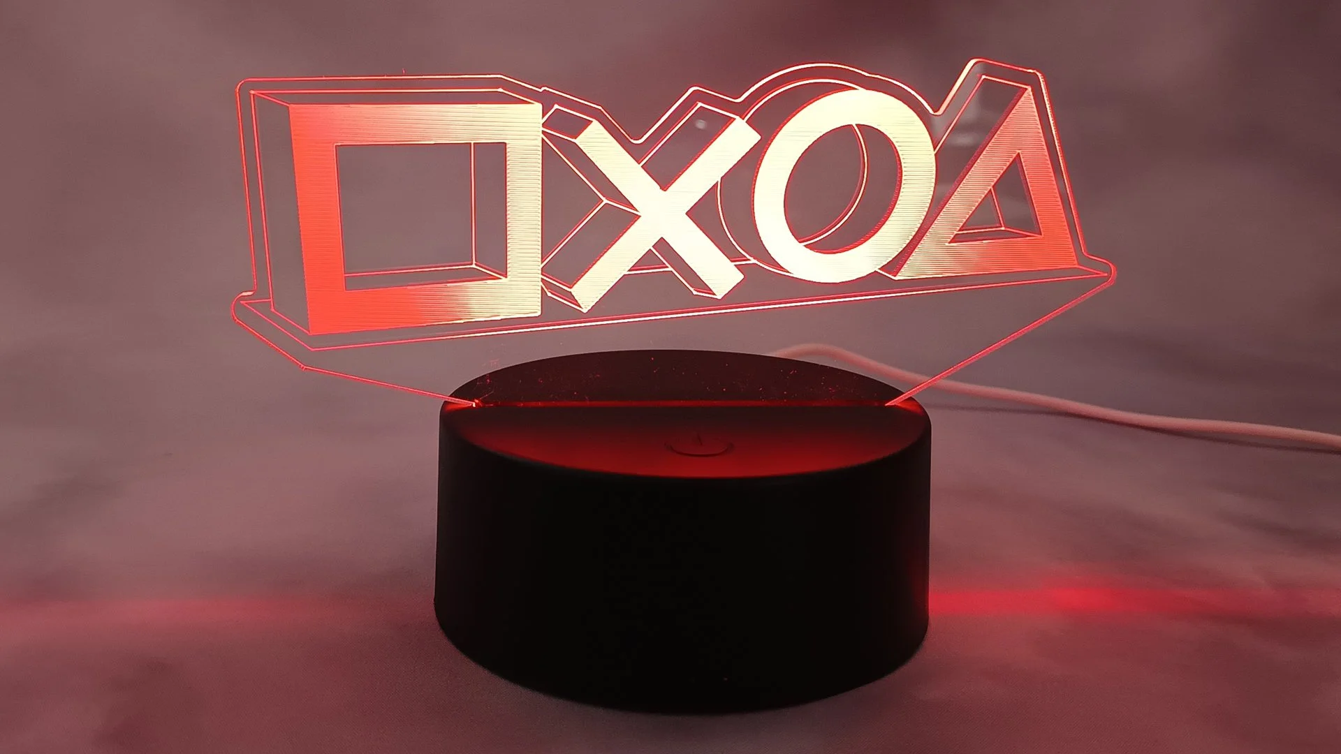 Lampe LED Gamer PlayStation Plexiglass RGB veilleuse gaming, déco arcade rétro gaming vintage , salle de jeux, salle détente, chambre, jeu video borne arcade, idée cadeau de décoration et decoratif