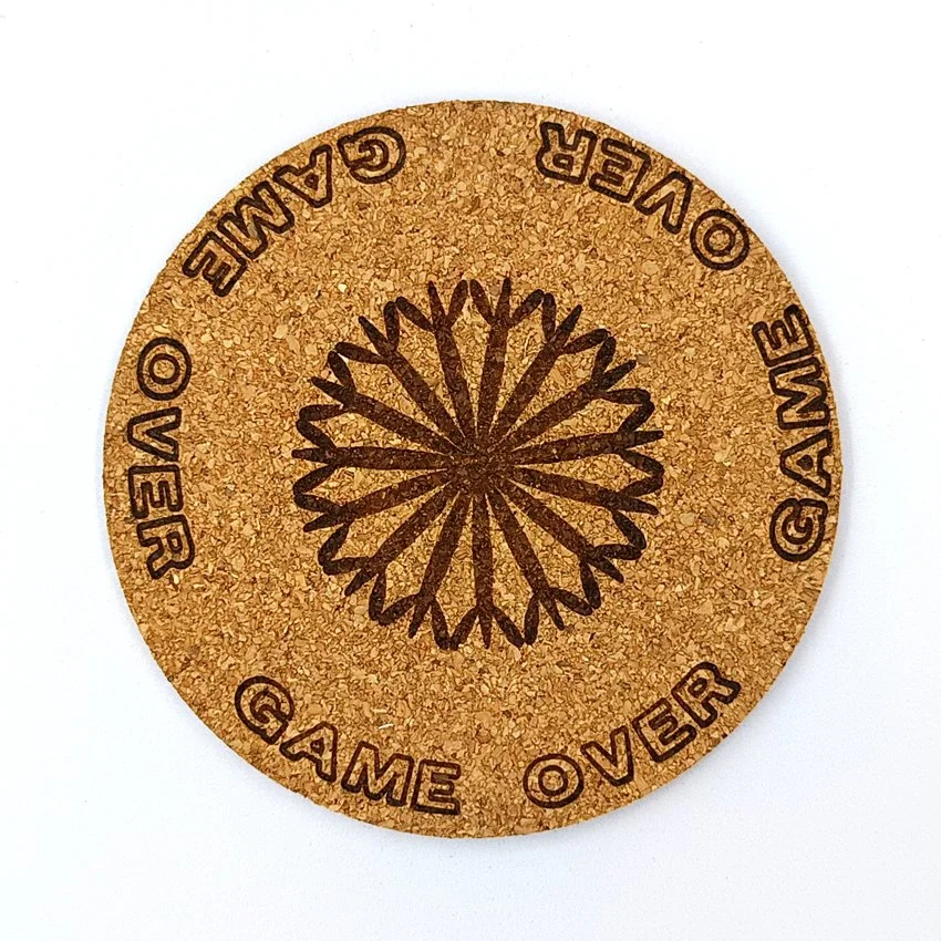 GAME OVER Sous-verre flipper pinball rosace sélection, sous-bock décoratif inspiré des pinball machines avec slogans cultes Extra Ball, Game Over, Jackpot, Multiball, Tilt, décoration, idée cadeau