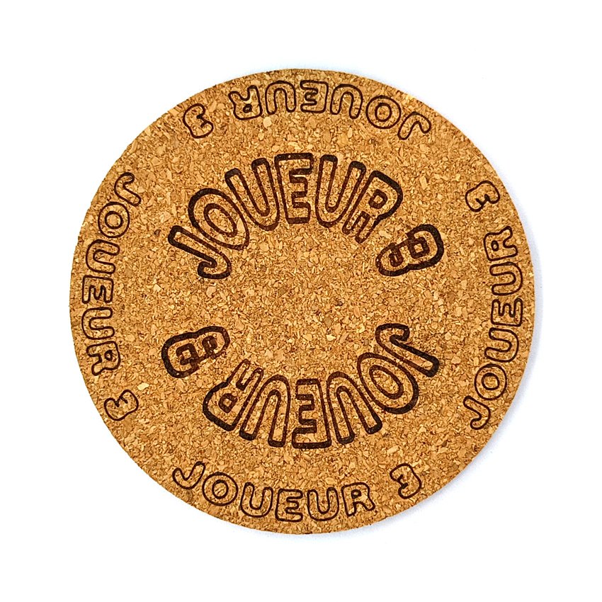 Joueur 3 Sous-verre flipper slogan arcade Joueur, sous-bock décoratif inspiré des pinball machines avec Joueur 1 à Joueur 8, décoration rétro vintage, idée cadeau pour passionné flipper borne arcade