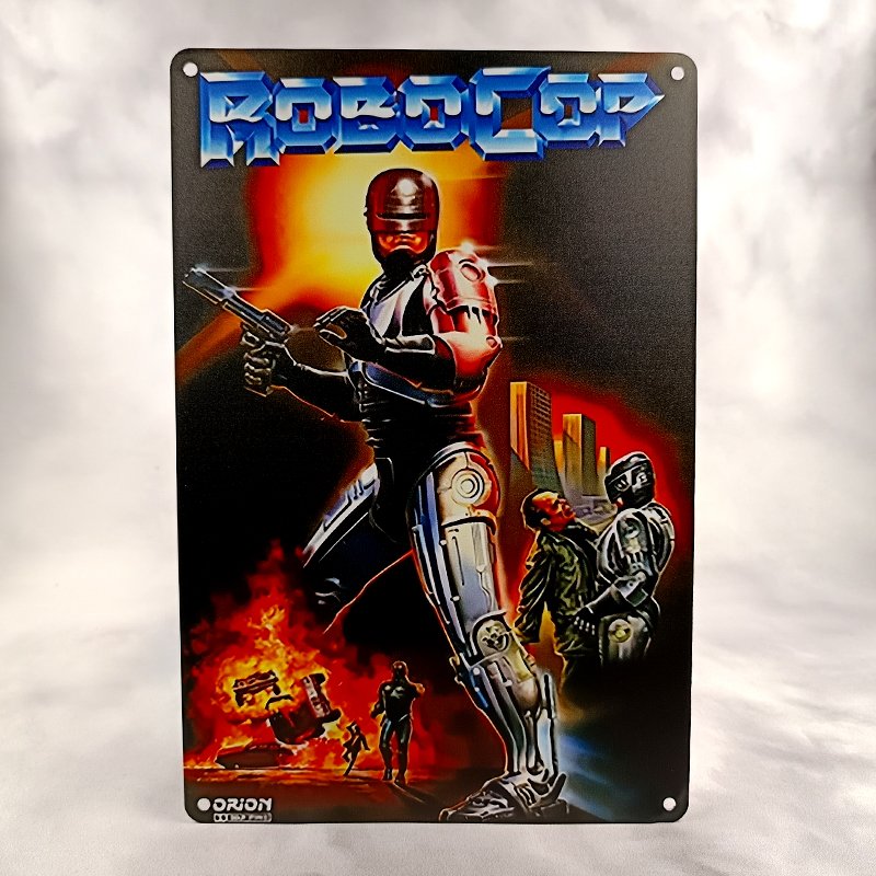 Plaque Métal Vintage Arcade et Flipper ROBOCOP (Titre, Vc, Orion)