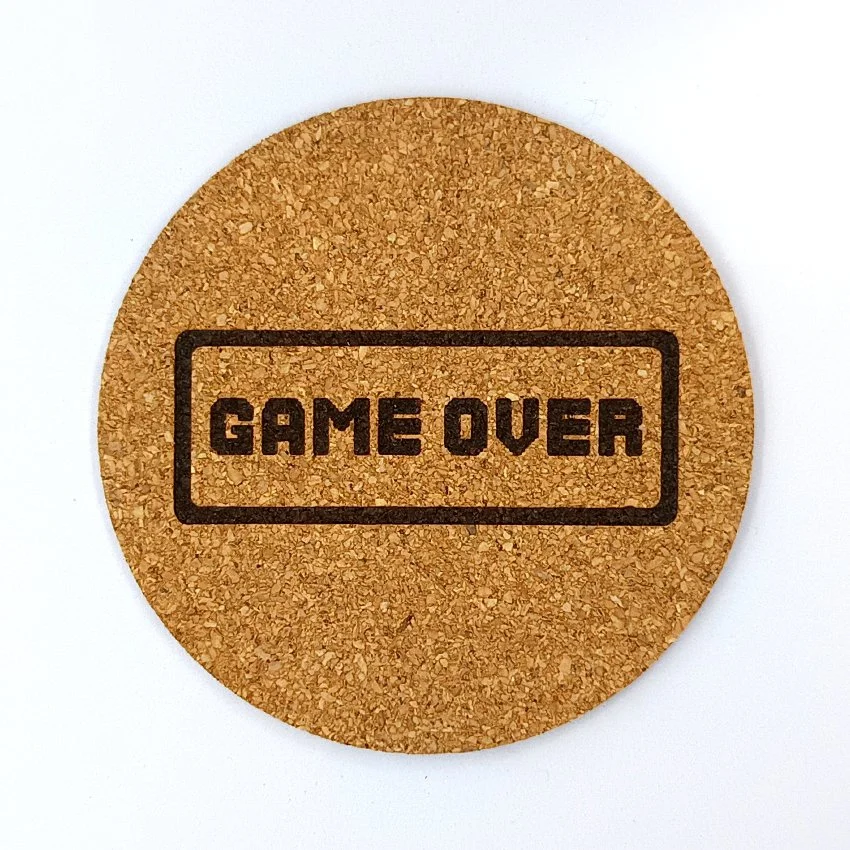 GAME OVER Sous-verre flipper Dot Matrix en référence aux afficheurs de flipper sous-bock décoratif et décoration pinball rétro set de dessous de verre des flipp des années 90