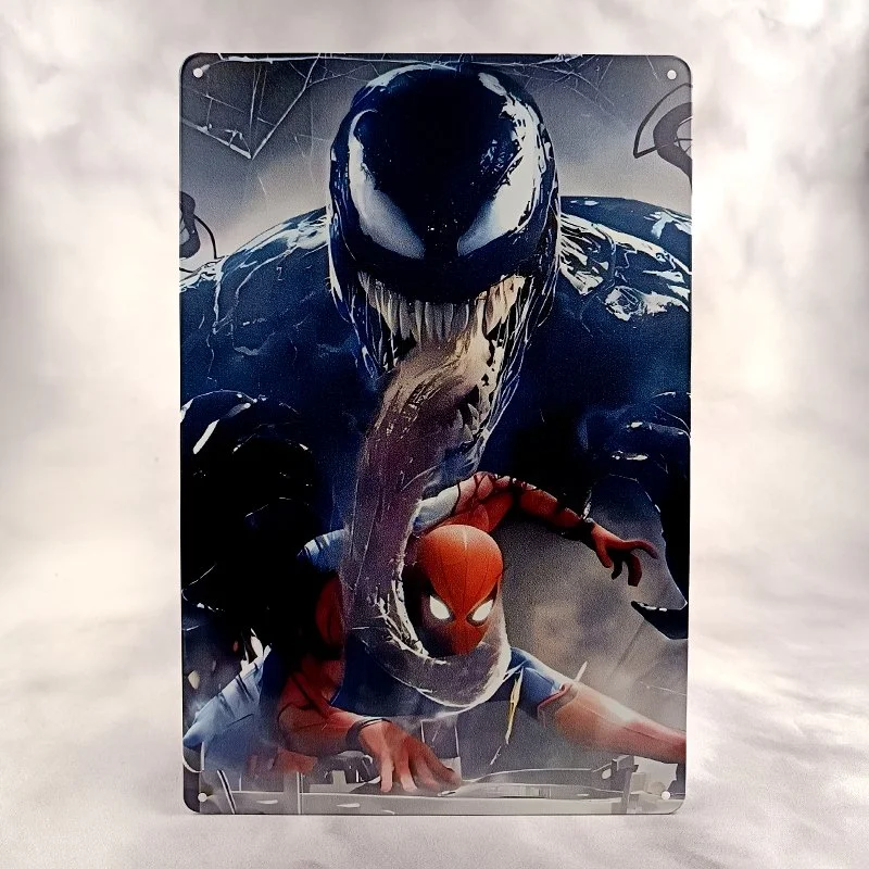 Plaque Métal Vintage Flipper SPIDER MAN vs VENOM