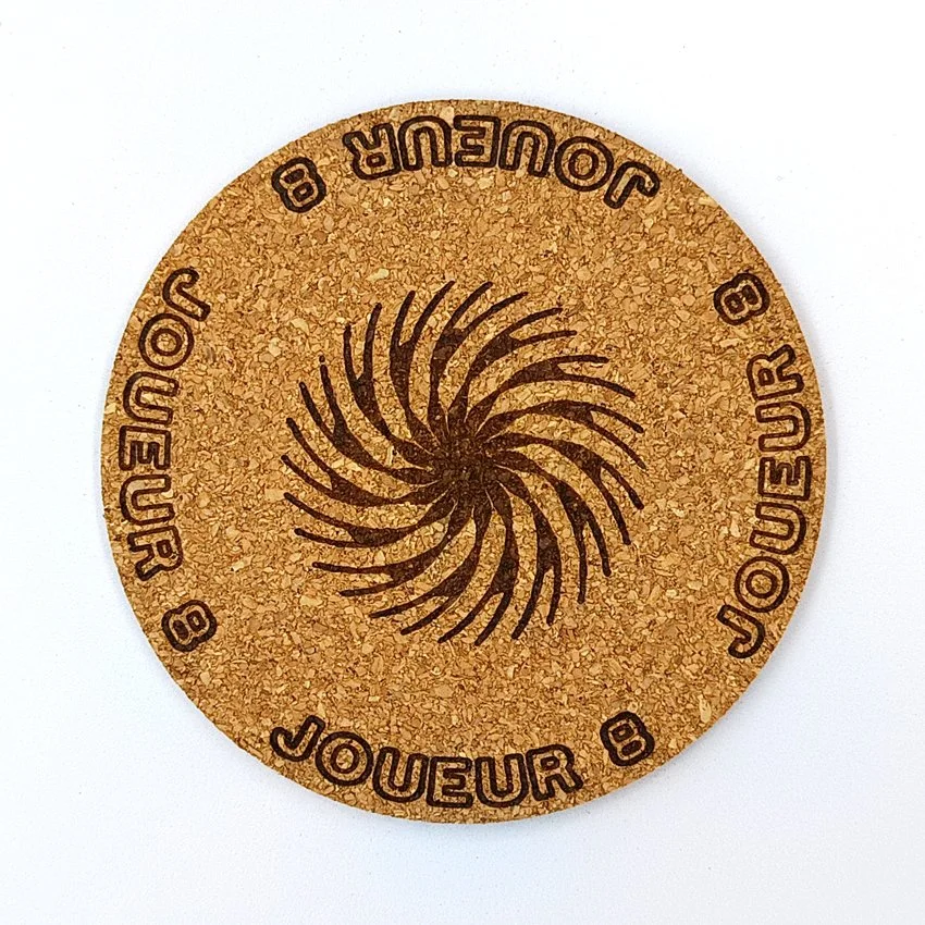 JOUEUR 8 Sous-verre flipper rosace Joueur, sous-bock décoratif inscriptions Joueur 1 à 8, slogans emblématiques Extra Ball, Game Over, Jackpot, Multiball, Tilt, décoration flipper rétro, idée cadeau