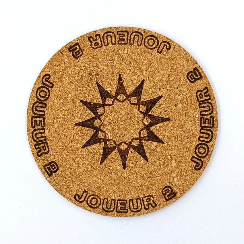 JOUEUR 2 Sous-verre flipper rosace Joueur, sous-bock décoratif inscriptions Joueur 1 à 8, slogans emblématiques Extra Ball, Game Over, Jackpot, Multiball, Tilt, décoration flipper rétro, idée cadeau