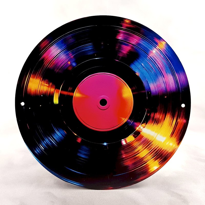 Plaque Métal Vintage Jukebox & Musique MUSIC DISQUE VINYLE Multi-Couleur