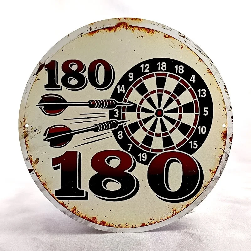 Plaque Métal Vintage Jeu de Fléchette et Dart 180 180 Cible