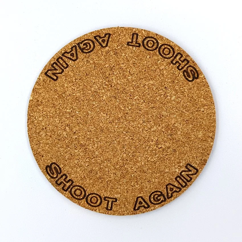 SHOOT AGAIN Sous-verre flipper slogan TX sélection, sous-bock décoratif inspiré pinball machines avec slogans iconiques Extra Ball, Game Over, Jackpot, Multiball, Tilt, décoration cadeau