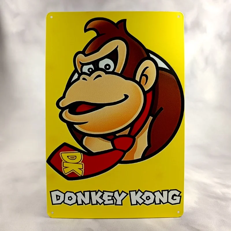 Plaque Métal Vintage Arcade et Gaming MARIO BROS - DONKEY KONG