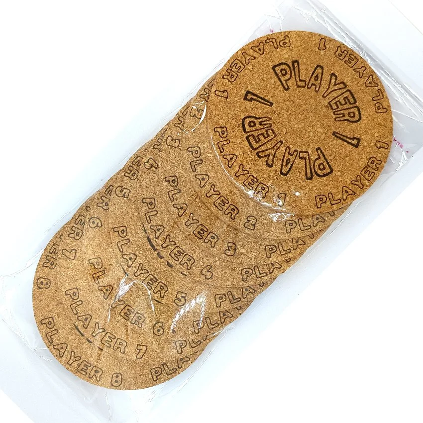 Set sous-verre flipper slogan Player, sous-bock décoratif inspiré des pinball machines avec Player 1 à Player 8, décoration flipper rétro vintage, idée cadeau passionné de pinball et arcade