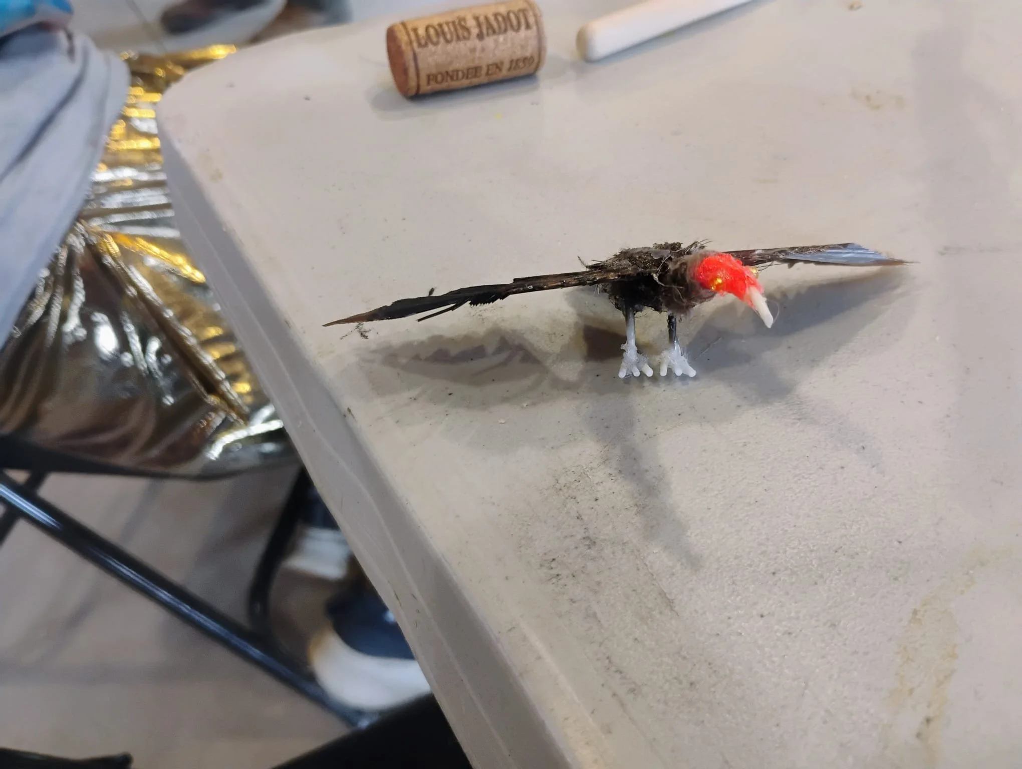 Turkey vulture (using Eastern Wild Turkey feathers and porcupine quills)