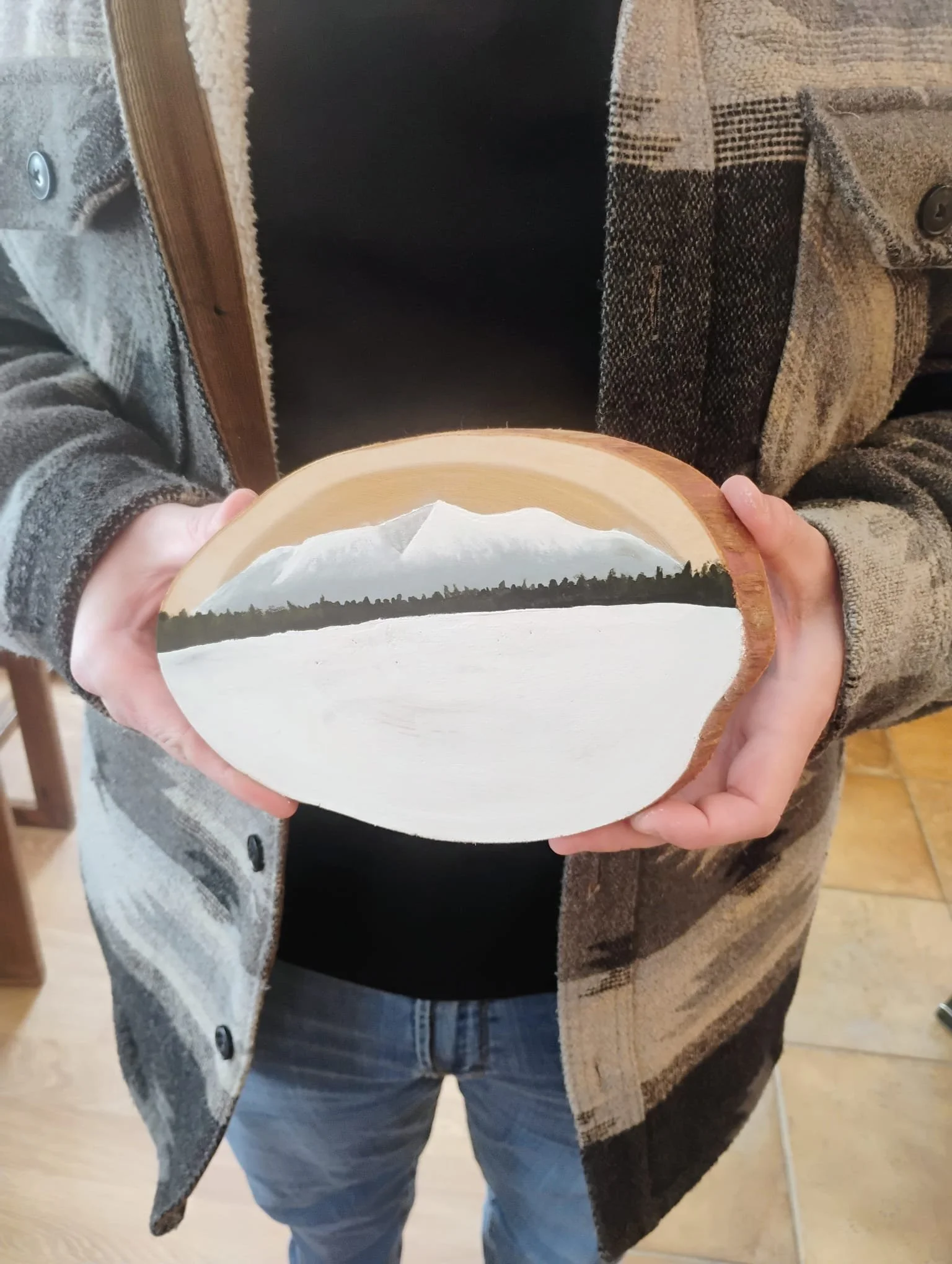 (Acrylic on wood round) by Seneca Love