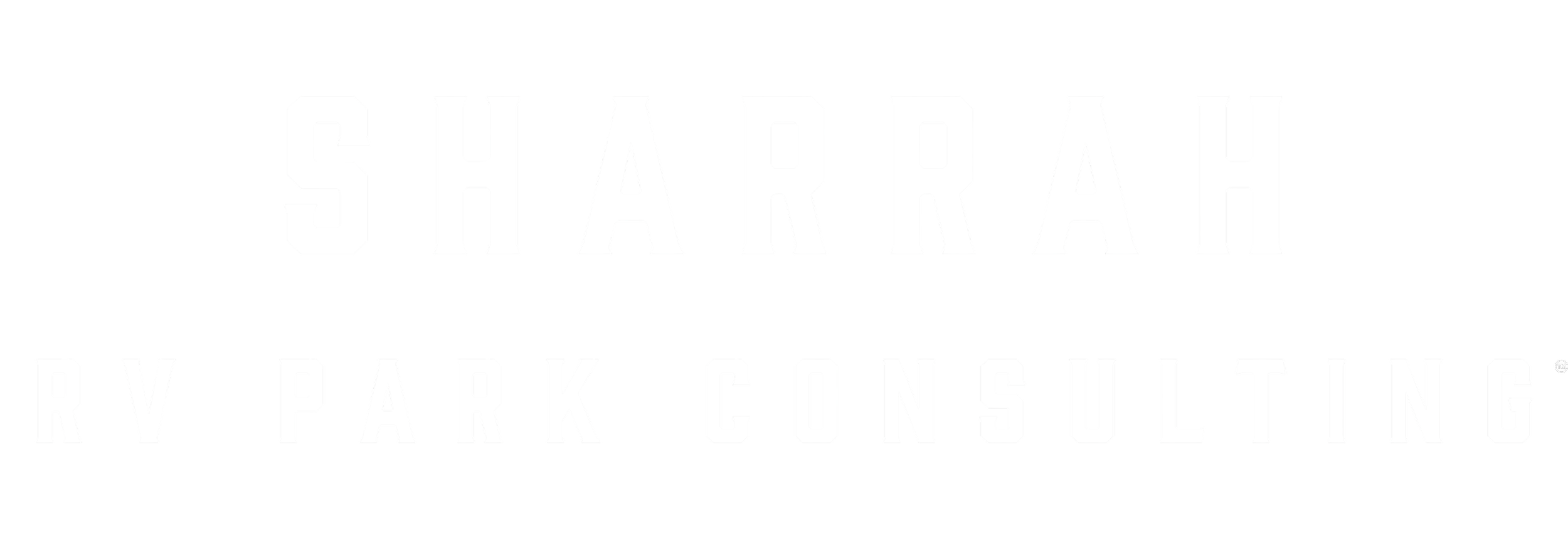 Black background with white text reading "SHARRAH RV PARK CONSULTING".