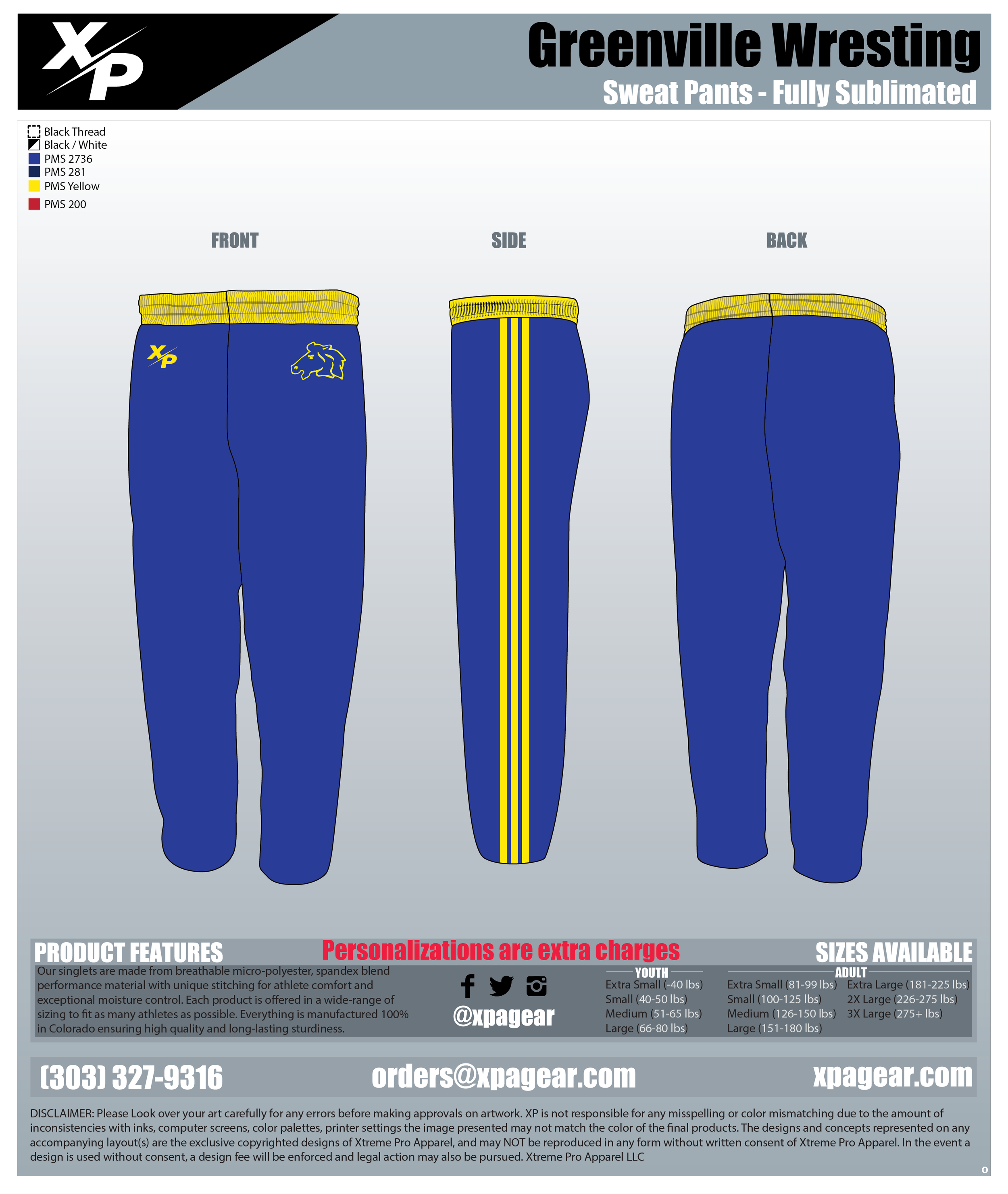 Sublimated sweatpants