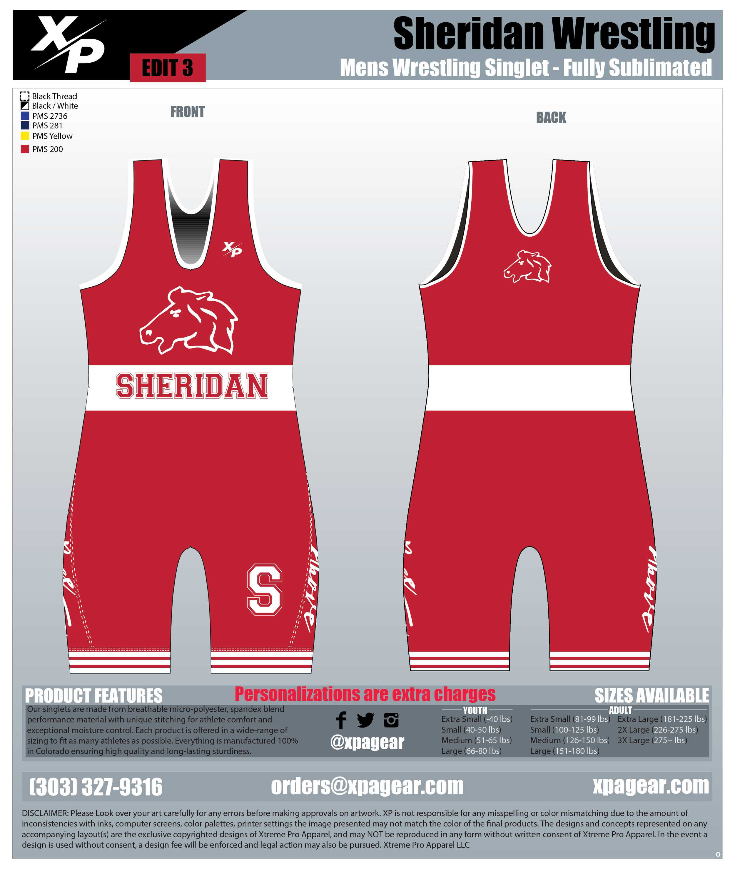 Red/White Boy/Men Singlet