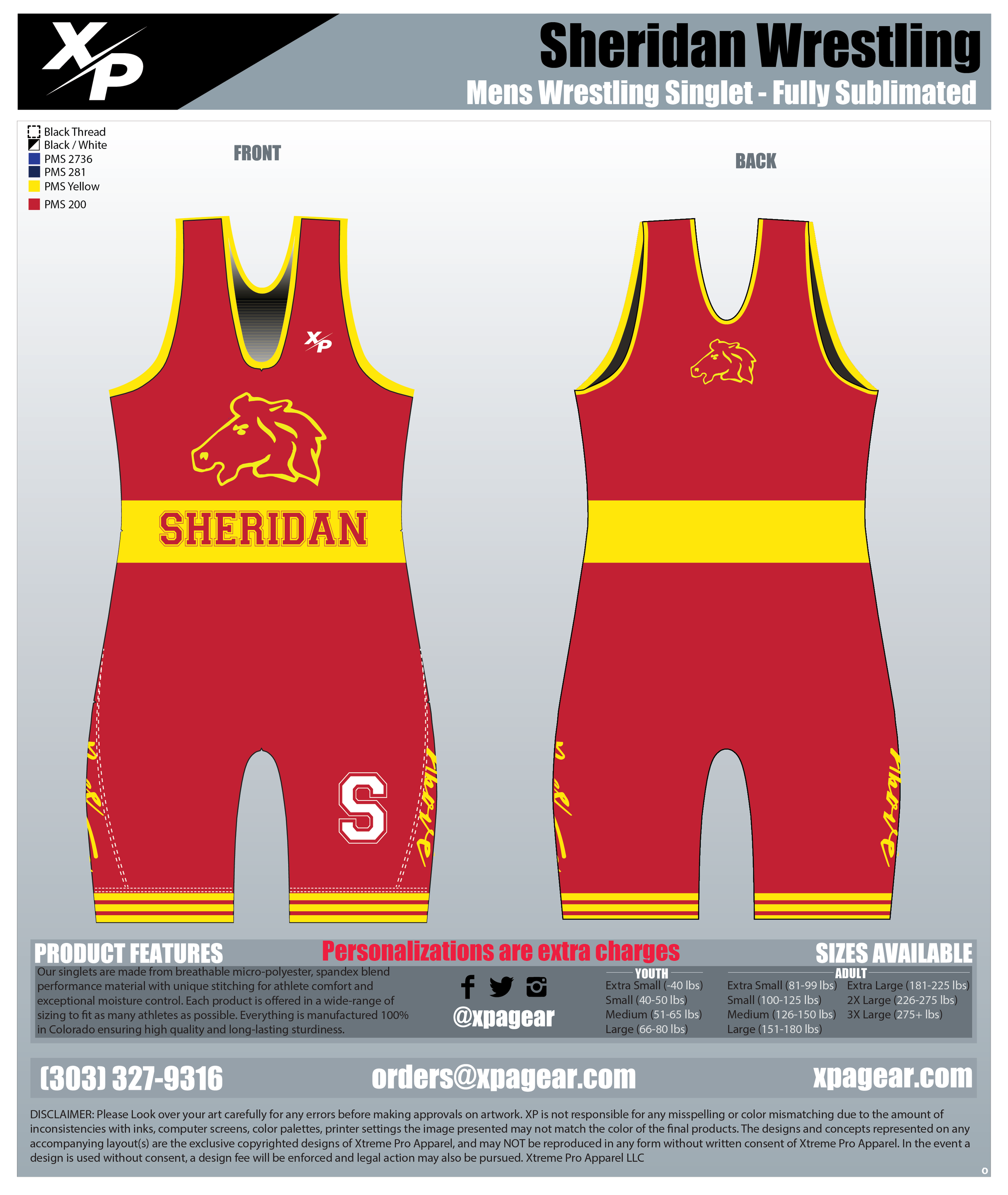 Red/Yellow Boy/Men Singlet