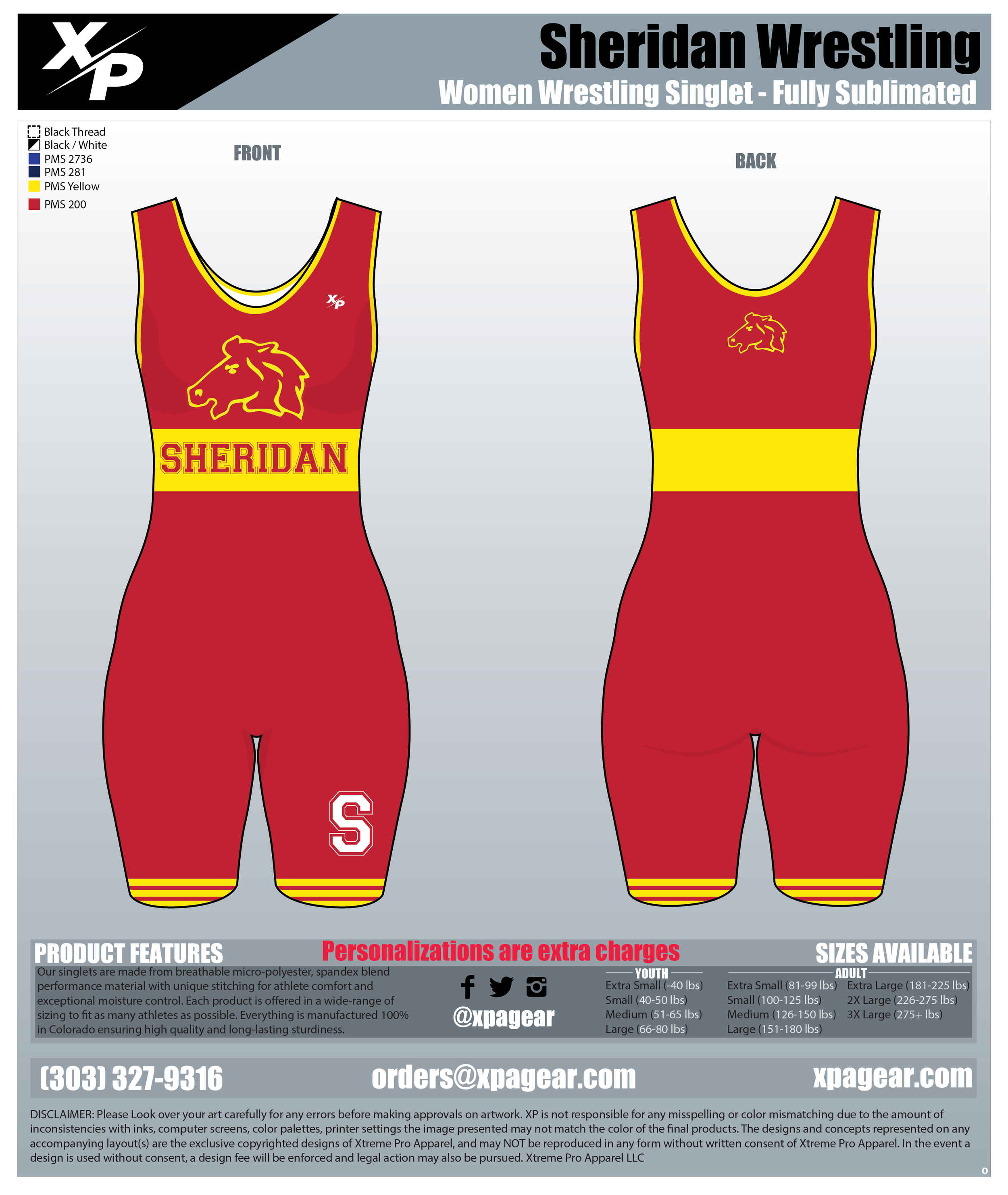 Red/Yellow Girl/Woman Singlet