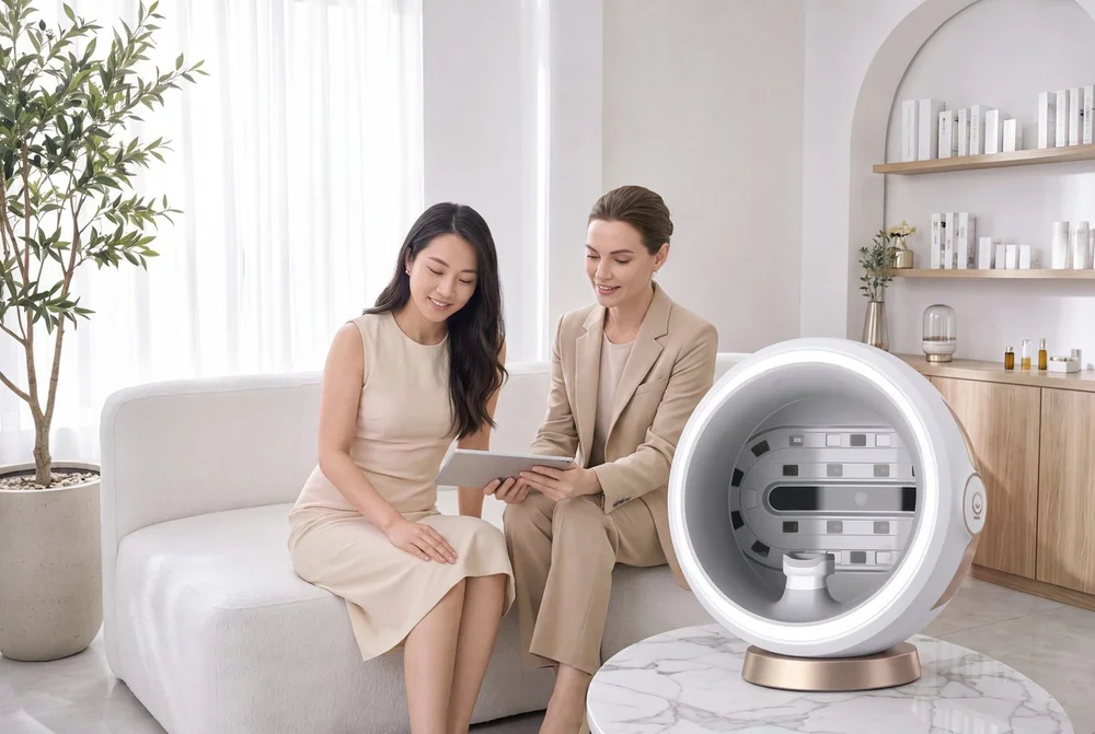 Eve Young consultation in a skincare spa