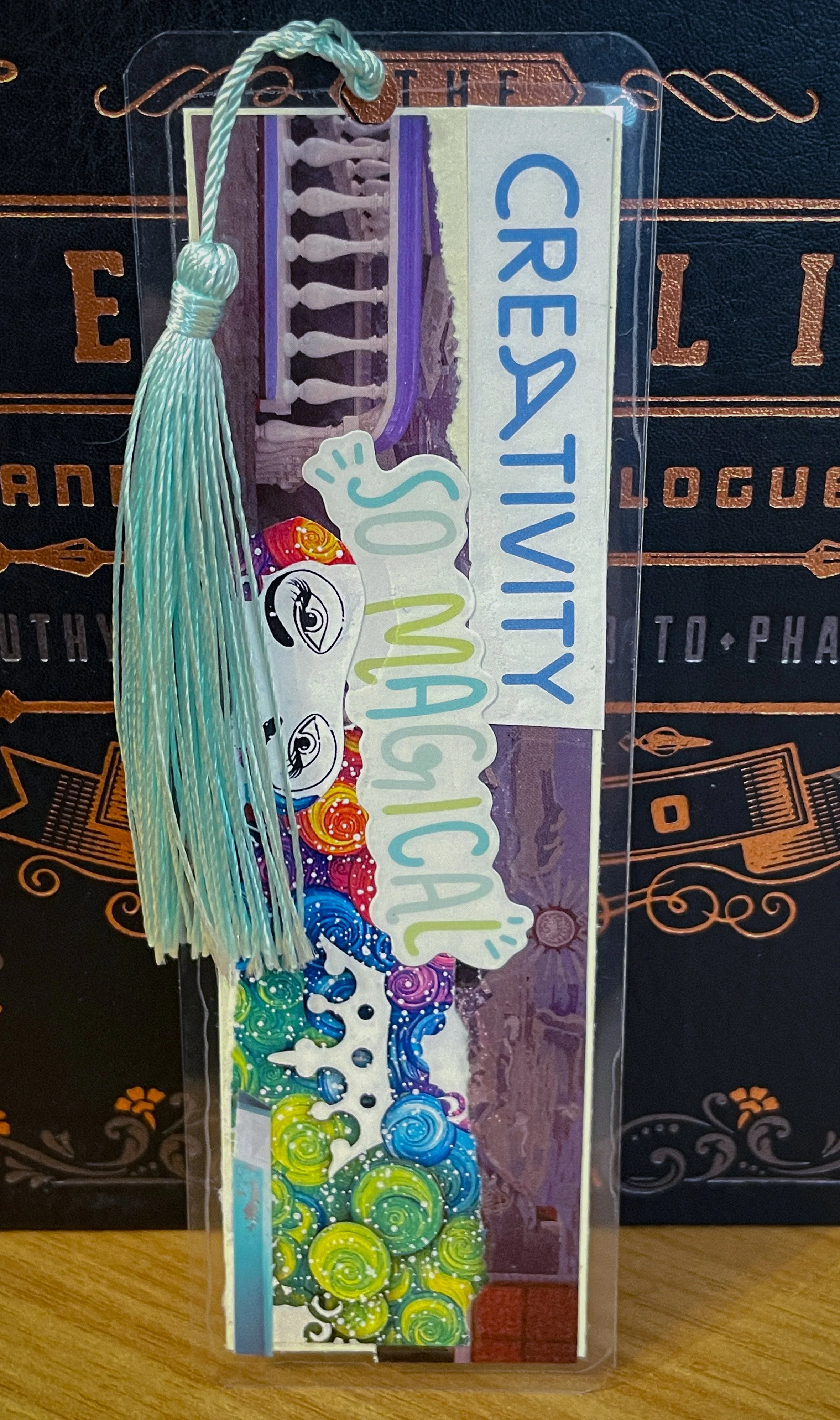 Handmade Magical Creativity Collage Bookmark | Gift for Book Lovers