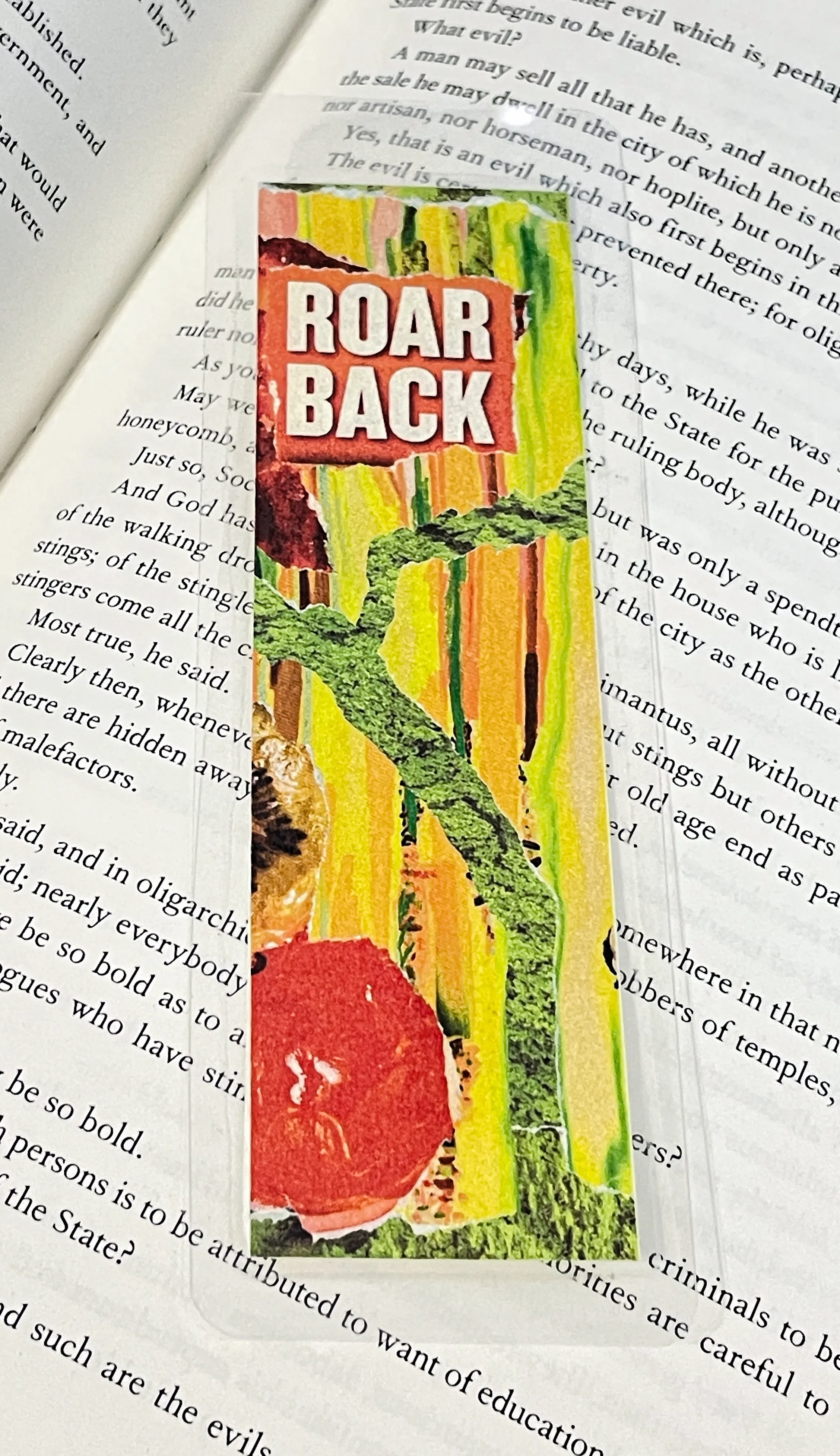 Handmade ROAR BACK Collage Bookmark | Gift for Book Lovers
