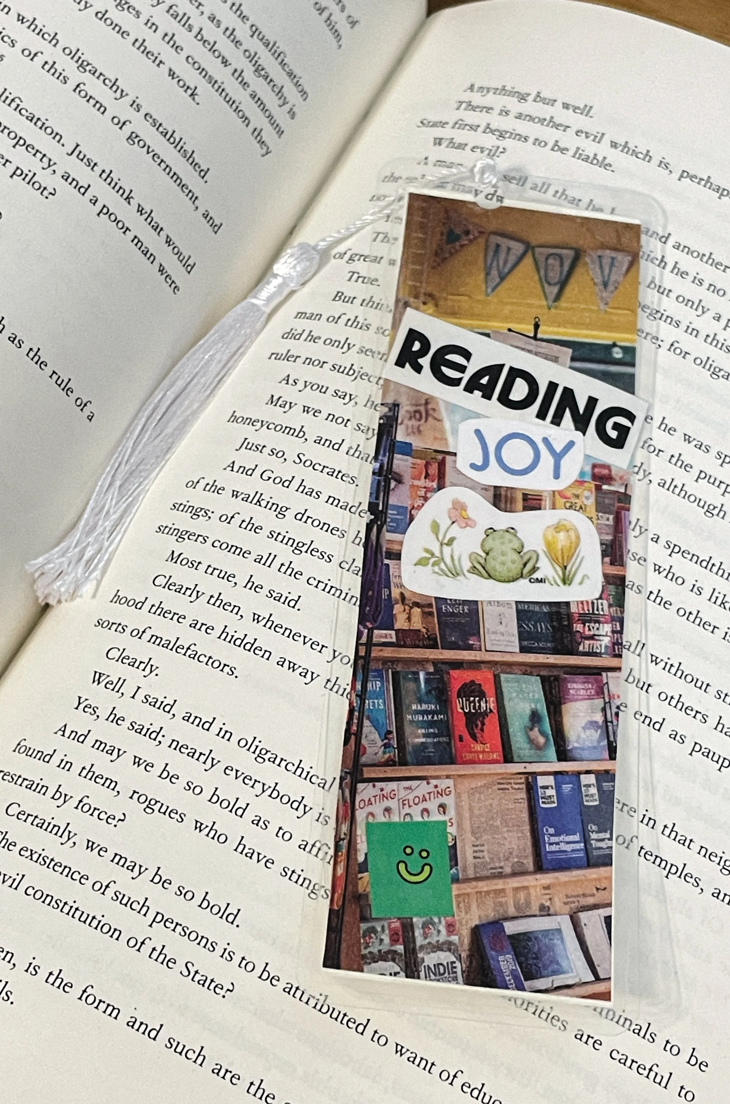 Handmade Reading Joy Collage Bookmark | Gift for Book Lovers