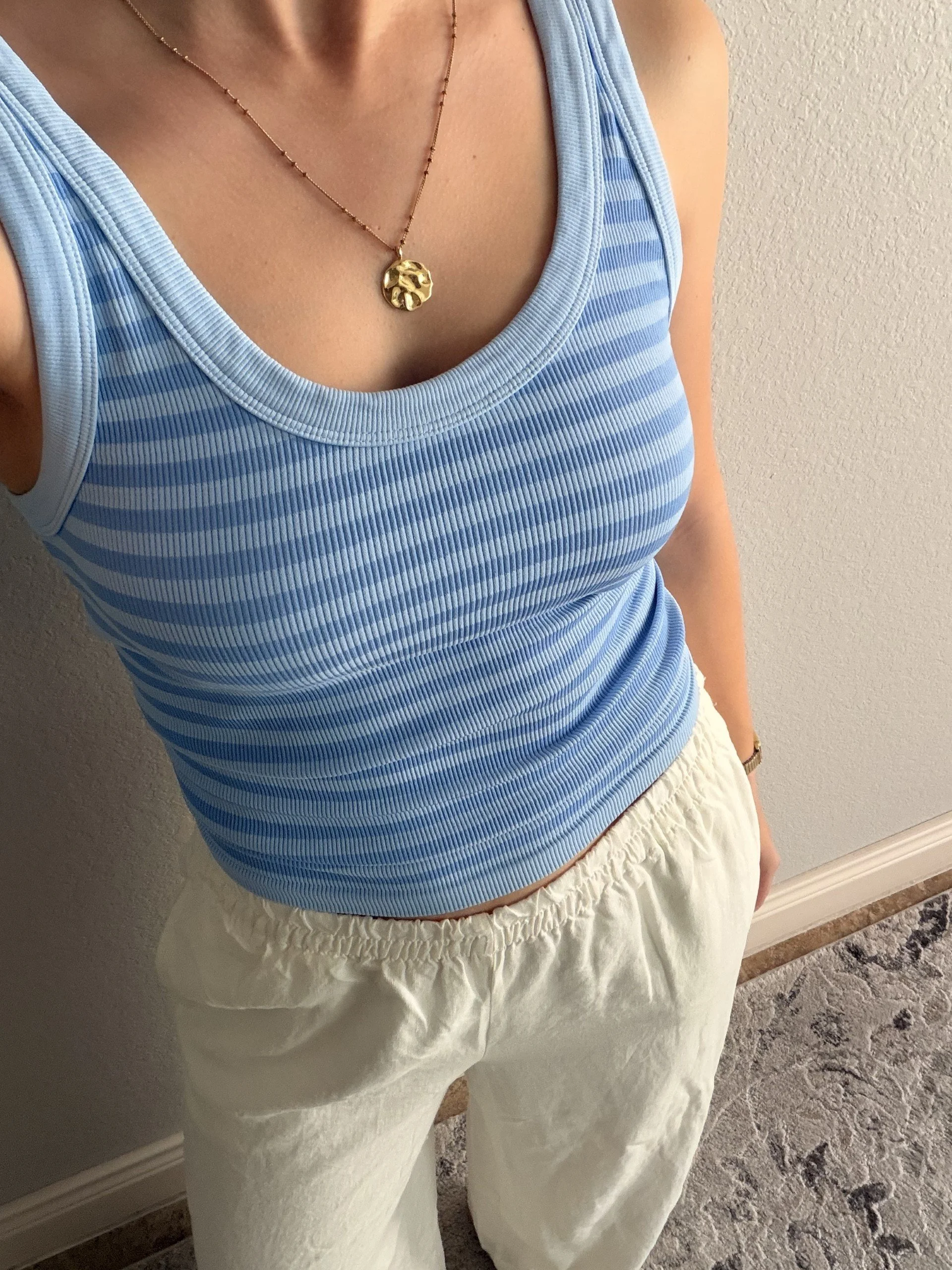 Aqua Striped Tank
