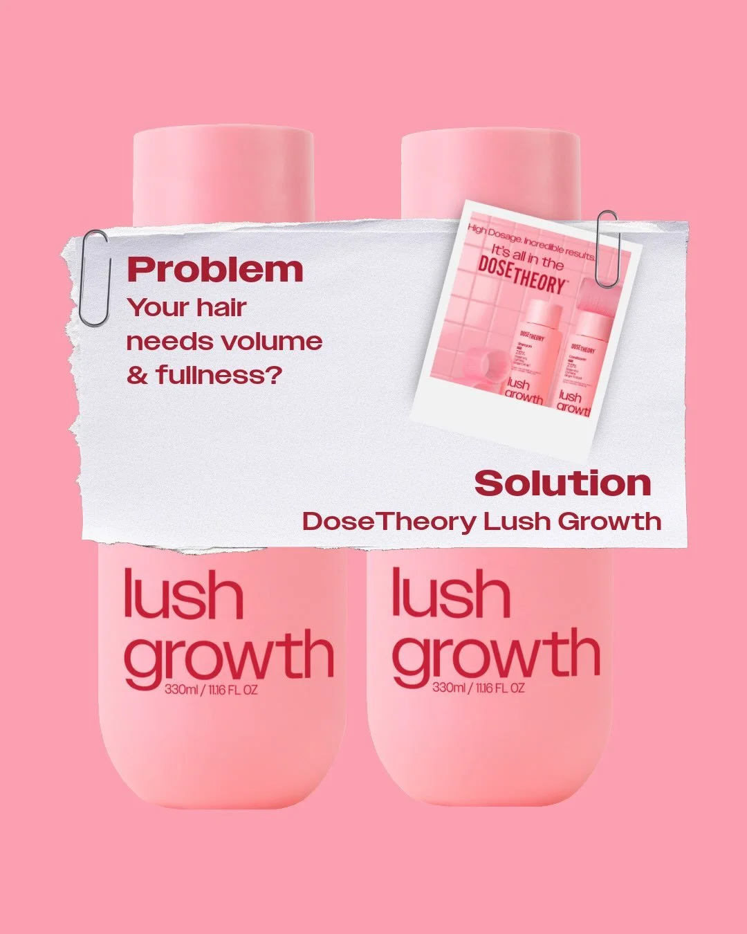 99 problems but volume and fullness ain&rsquo;t one, thanks to Lush Growth 💅🏼

#dosetheory #highdosehair #nopixiedust #haircare #colesfinds