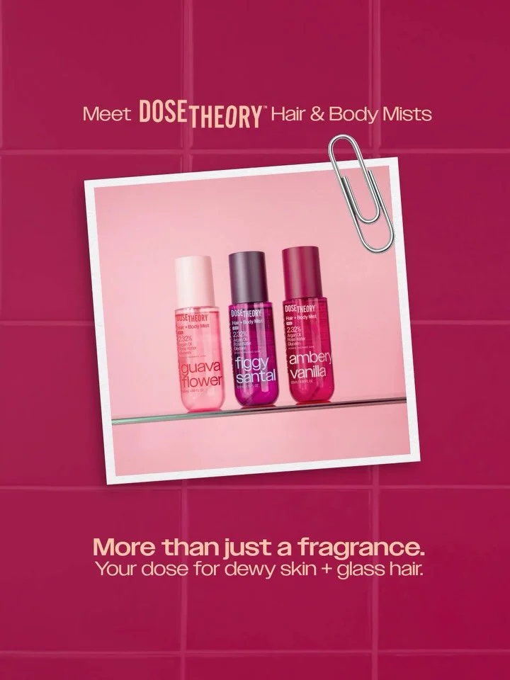 No gatekeeping your new favorite girl therapy. 💅✨ Meet DoseTheory Hair &amp; Body Mists where Fragrance + Function actually collide.

One spritz is all it takes to leave a 10/10 scent trail that actually nourishes your skin and hair. We&rsquo;re ser