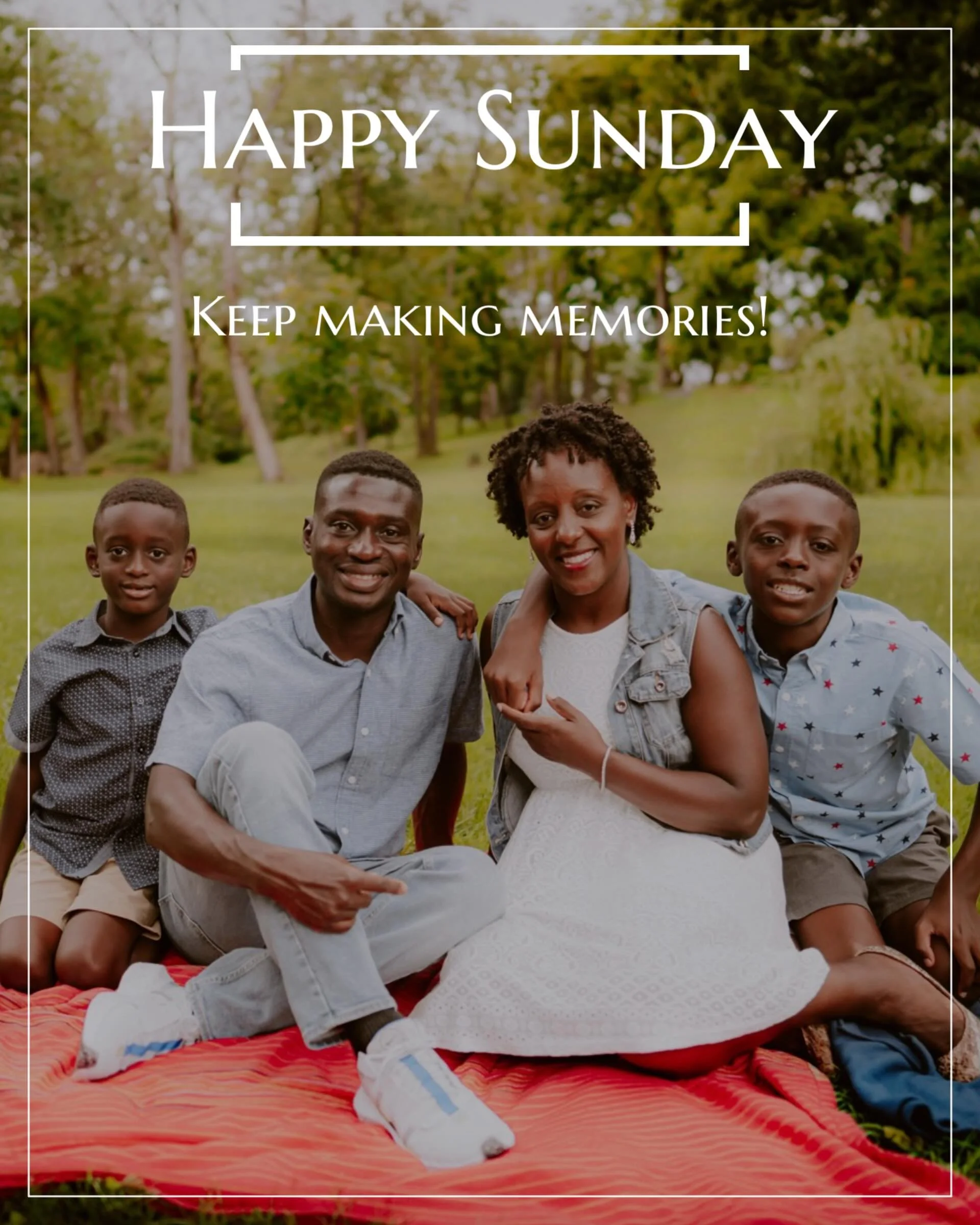 Happy Sunday! 🙏🏽

Keep making memories. Time passes so fast, and sometimes we don&rsquo;t realise how precious the little moments are until they&rsquo;ve become memories.

Love your people a little harder. Call your family. Check on your friends. S