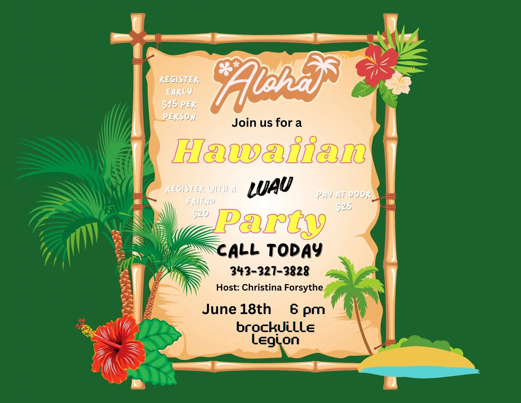 Hawaiian Luau Party @ Brockville Legion