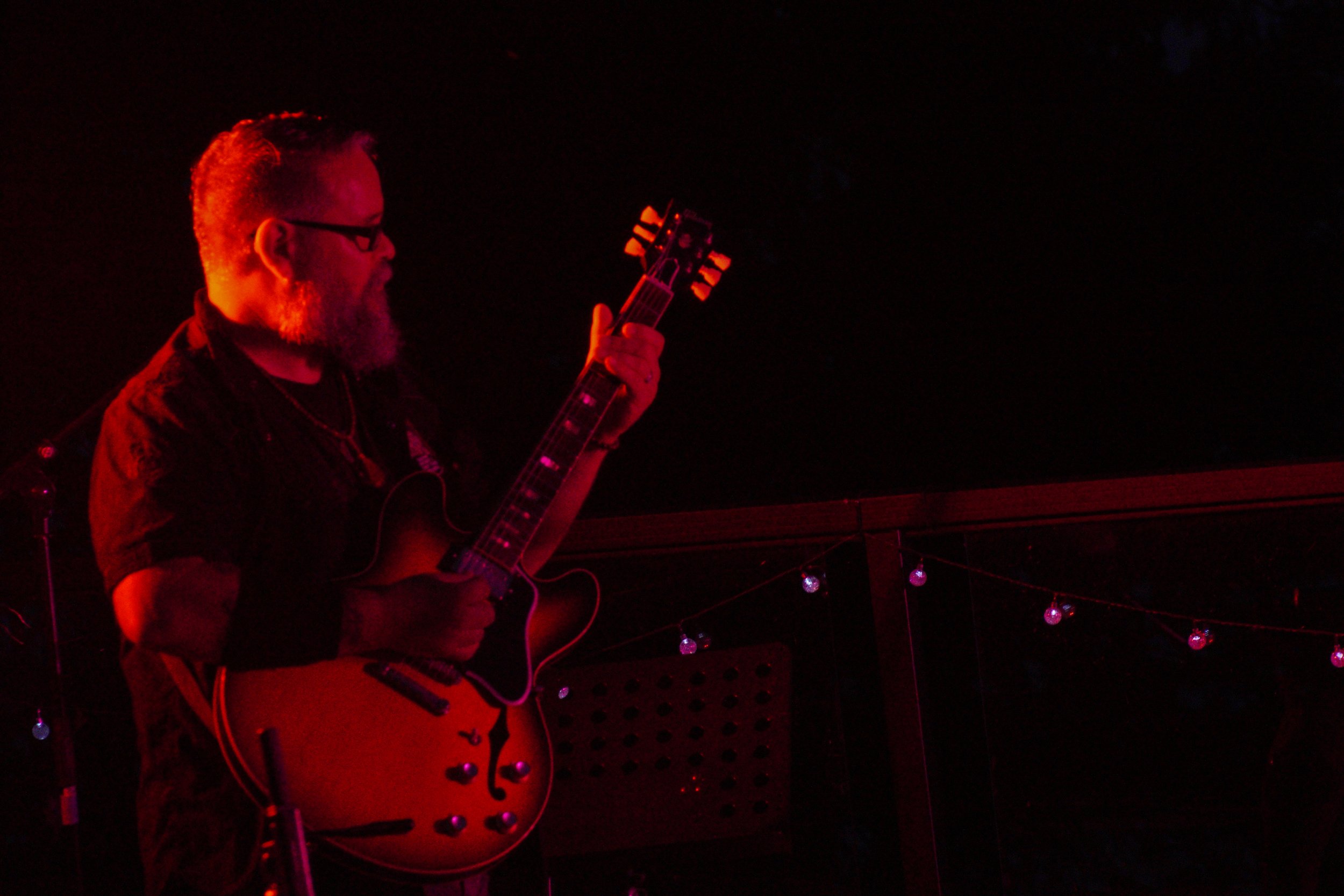 original blues band play into the sunset on the st lawrence river near the 1000 islands brockville area. River city junction.