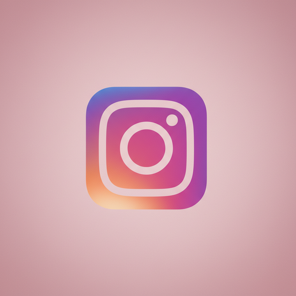 Instagram app logo displayed on a pink background.