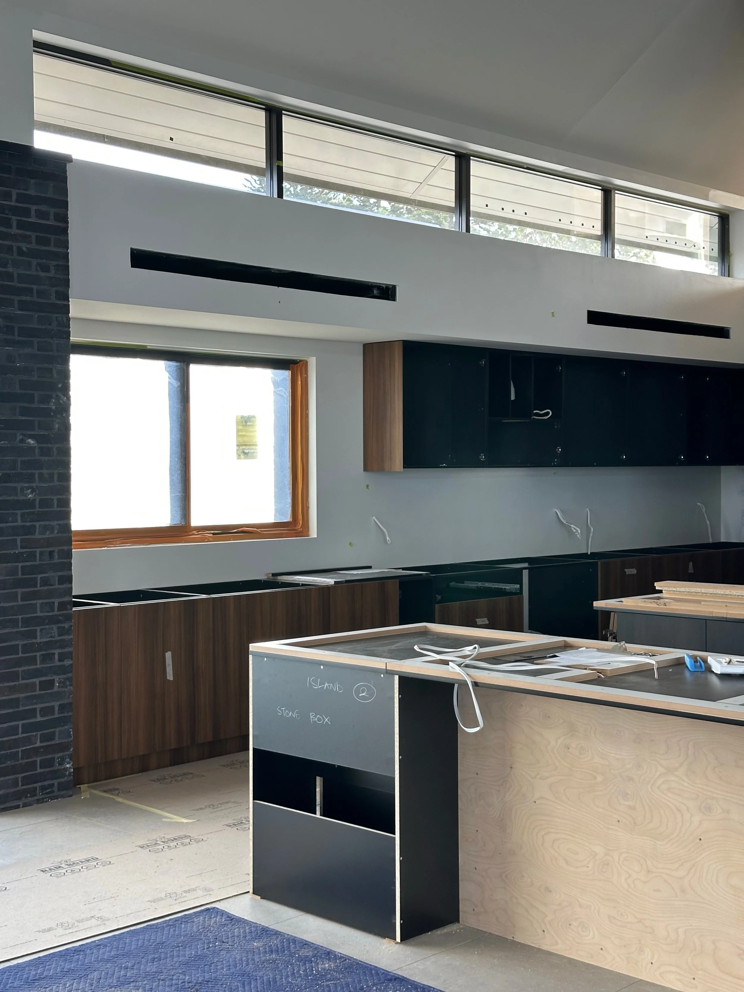 Karwarie | Site Update
Things are moving fast on site this week. Kitchen installation is underway, tiling is in progress and that stunning spiral staircase is hard to walk past without stopping. The raw stone slabs selected well before the project st