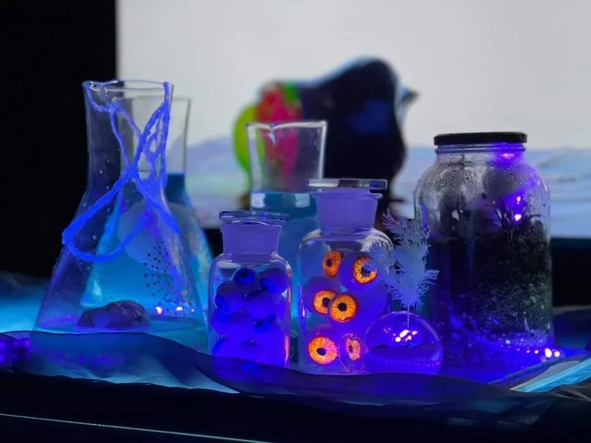 'Unidentified Figured Out (UFO): part 2'. Found Objects, Mixed Media, Video, and 3D Sculpture Printing.
Featured in UoN Chromatic Festival 2022