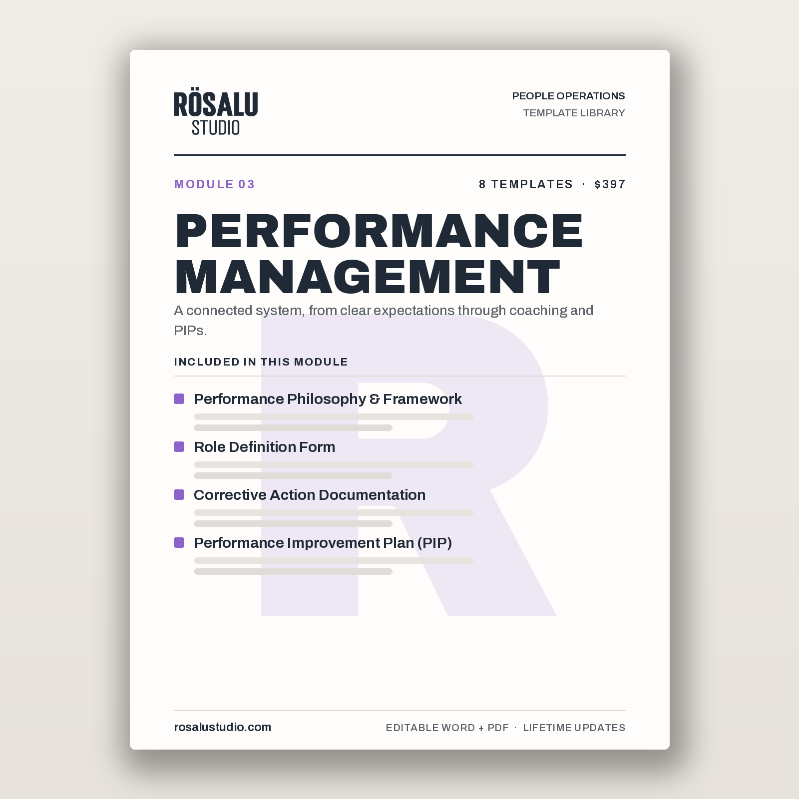 Performance Management Templates