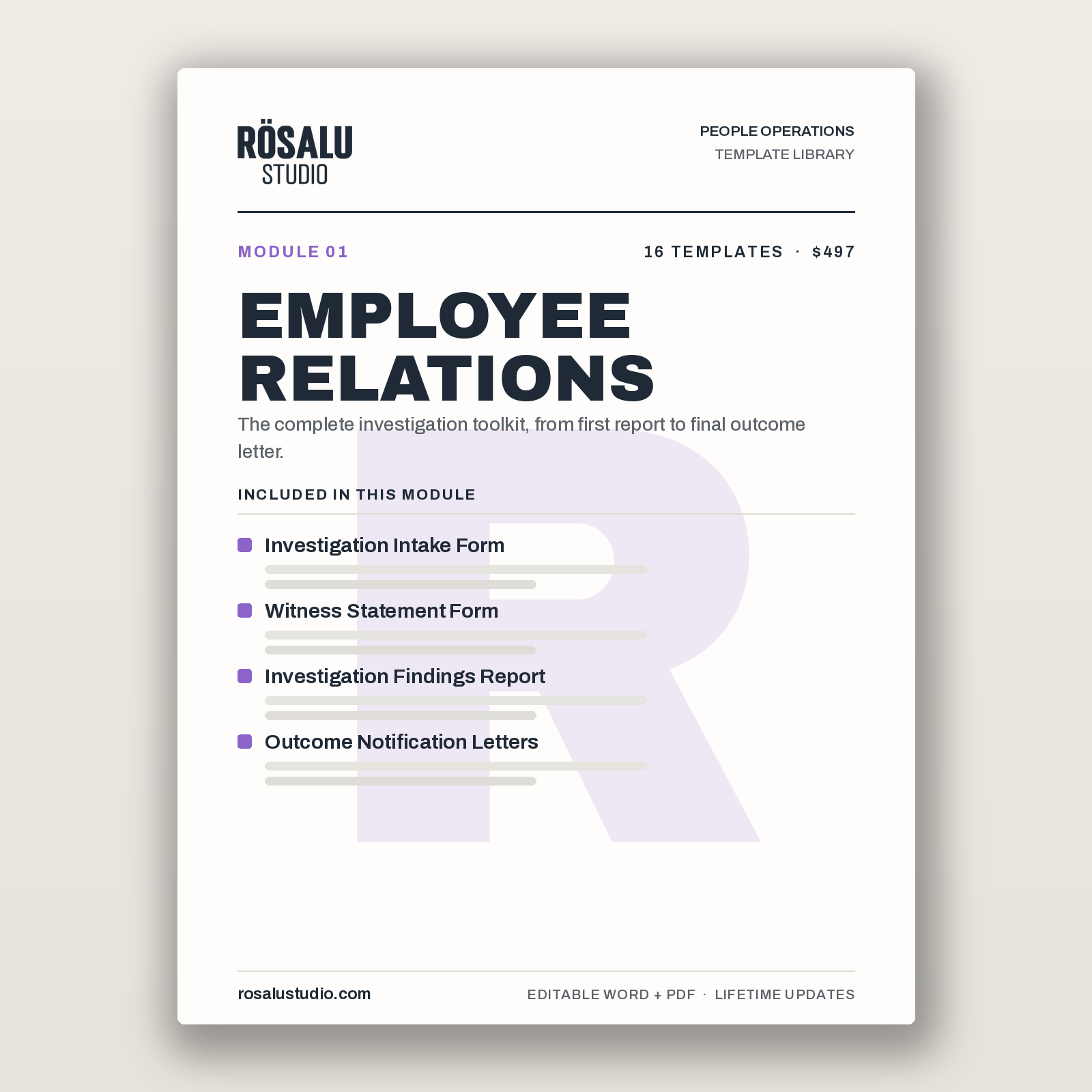 Employee Relations Templates