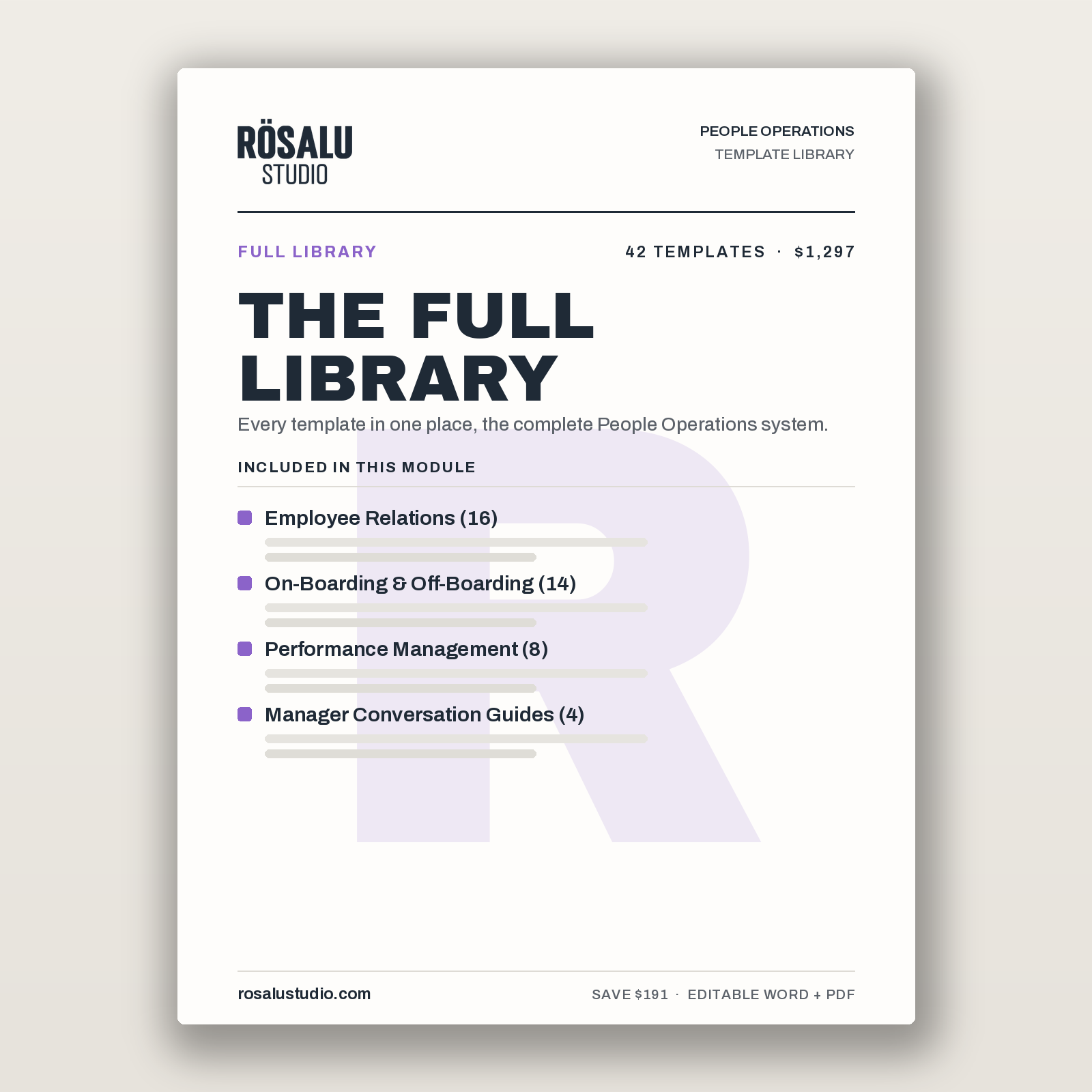 Full People Operations Template Library