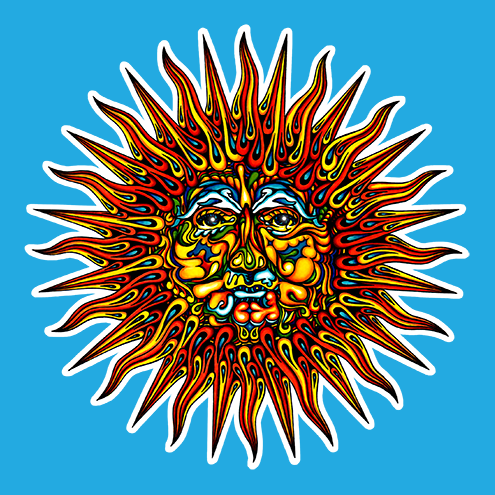 Psychedelic Cosmic Sun Burst Sticker