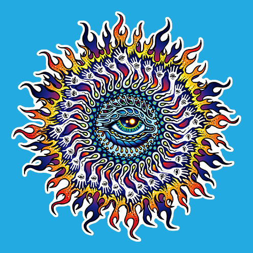 Psychedelic Eye Sun Mandala Sticker