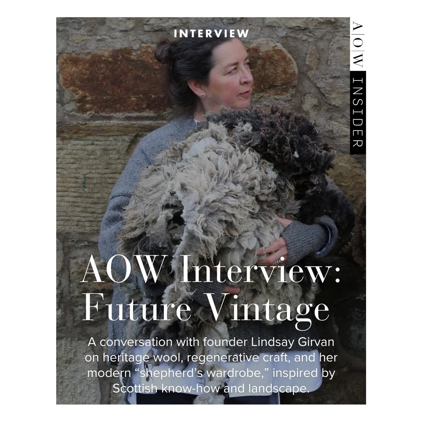 Over on AOW Insider, I&rsquo;m also honored to share an interview with Lindsay Girvan, the inspiring founder of @lindsaygirvan_futurevintage. 

Launched in 2023, the Scottish knitwear brand is rooted in the rhythms of nature and local heritage textil