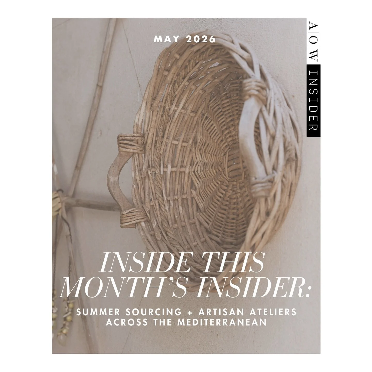 New MAY Insider posts are now live! 

From a summer sourcing edit to some of my fave artisan addresses and ateliers throughout the Mediterranean - enjoy! 

Plus, a special story and interview with a master weaver from mainland Greece, the sole family