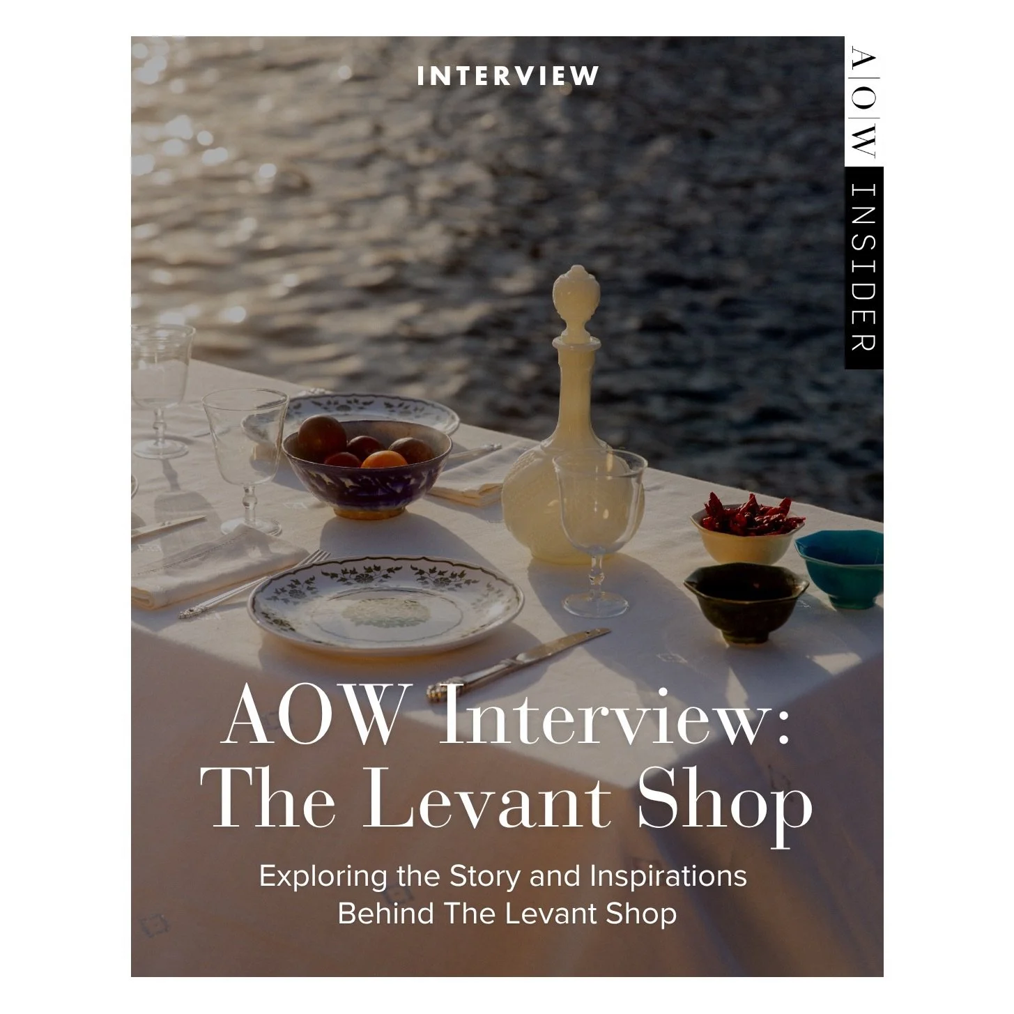 Now LIVE over on AOW Insider, an interview with @thelevantshop &mdash; an exquisite artisanal brand that recently caught me in my tracks. I spoke with co-founder Sureya about the story behind the brand, an exploration of Eastern Mediterranean design 