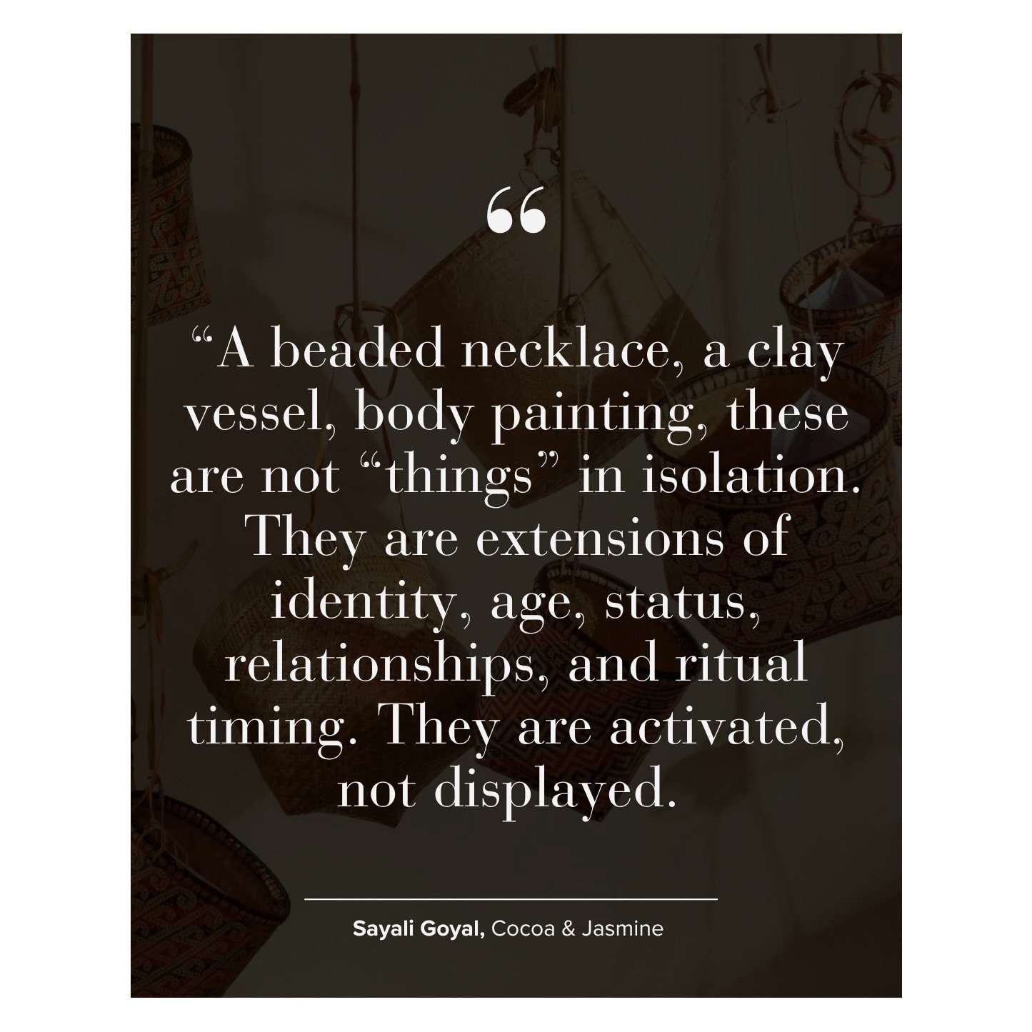 Now live, a little interview with my colleague Sayali Goyal of @cocoaandjasmine, who kindly shared her thoughts and reflections from her recent journey through Addis Ababa and Ethiopia&rsquo;s Omo Valley, exploring the diversity of craftsmanship. She