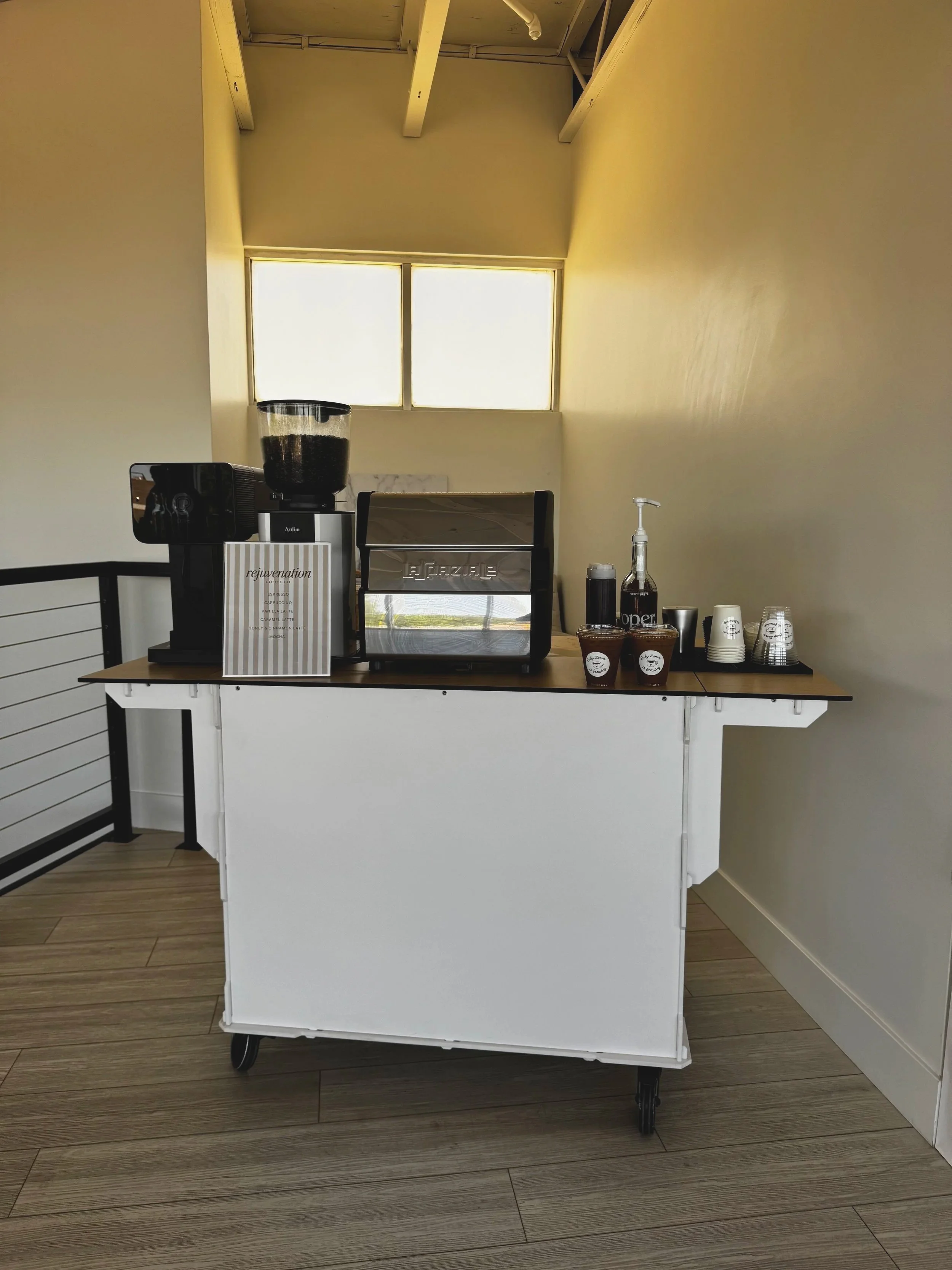 Professional Coffee Cart Catering for a Baby Shower in Scottsdale with Custom Cups and Custom Latte Art Printing