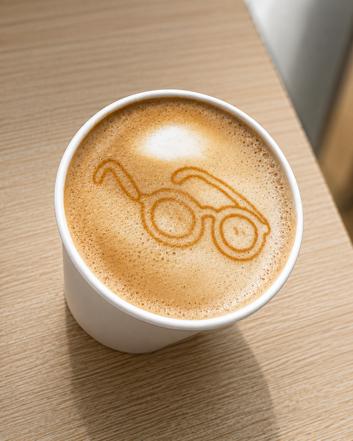 custom latte art for warby parker in scottsdale