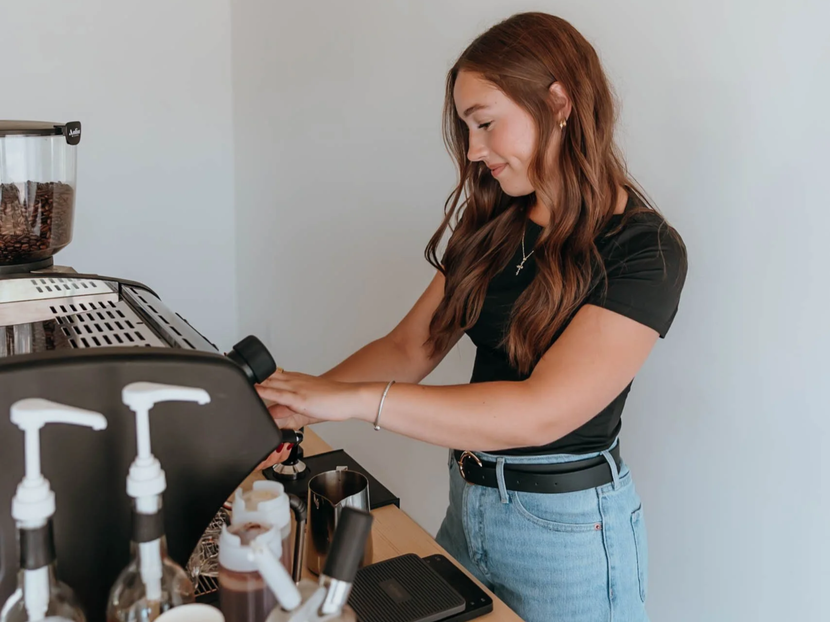 Mobile espresso bar set up for a coffee catering event in Flagstaff, Arizona